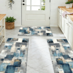 Three-piece kitchen rug set, non-slip and washable, abstract pattern kitchen hallway rug, soft and comfortable, suitable for sinks, floors, entrances, hallways and bathrooms. - Image 11