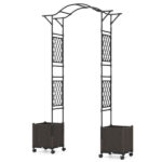 2-in-1 Garden Arch with Planter Boxes - Self-Watering System, 8 Lockable Wheels & PE-Coated Metal - Image 2