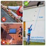 10.5FT Gutter Cleaning Brush With Telescoping Handle Rain Gutter Cleaner Extendable Gutter Cleaning Tool From The Ground with 2 Angled Brushes Anti-slip Gloves Goggles - Image 5