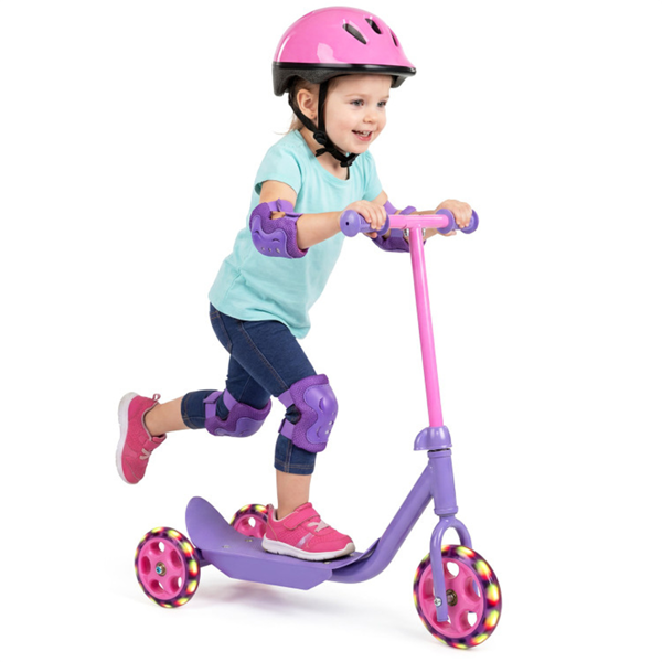 43049562_1 3-Wheel Toddler Scooter with LED Light-Up Wheels for Beginners Age 2+ - Image 1