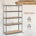 5-Tier Heavy Duty Garage Shelving Unit, 2200 LBS Total Load Capacity Boltless Storage Rack - Image 8
