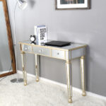 Three Drawers Mirror Table Dressing Table Console Table - Image 20