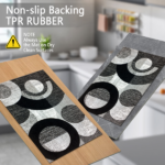 Three-piece kitchen rug set, non-slip and washable, abstract pattern kitchen hallway rug, soft and comfortable, suitable for sinks, floors, entrances, hallways and bathrooms. - Image 3