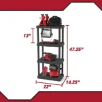 4-Shelf Plastic Storage Shelf, Black, 22" W x 14" D x 47" H(Shipment from Walmart) - Image 3