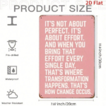 CIFbuy Vintage Metal Wall Art It's Not About Perfection It's About Effort 2D Flat Iron Sign Motivational Quote Home Office Bedroom Deco TikTok, TikTok, Self-pickup Logiopics - Image 3