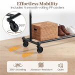Adjustable Metal Rolling Clothes Rack with Extendable Rods, 104.1-156.2×44.45×154.94cm, 3.86kg Heavy Duty Garment Rack - Image 10