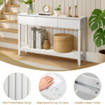 Modern Console Table with 3 Drawers and Open Storage Shelf, Entryway Table Narrow Long Sofa Table Hallway Foyer Table Behind Couch Table, White - Image 7