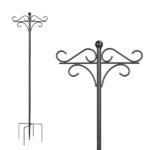 Shepherds Hook for Outdoor, 5-Prong Base Adjustable Height Garden Hook with Dual Sided Hooks, Sturdy Iron Metal Hanger for Bird Feeders, Lanterns, Flower Baskets, Wind Chimes, Patio Yard Decor - Image 10