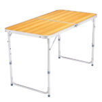 4Ft Portable Multipurpose Folding Table wood grain color - Image 3