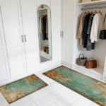 Three-piece kitchen rug set, non-slip and washable, abstract pattern kitchen hallway rug, soft and comfortable, suitable for sinks, floors, entrances, hallways and bathrooms. - Image 10