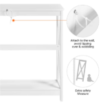 2-Tier X Design Wood Console Table with Shelf for Entryway Living Room, White - Image 5