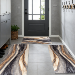 Three-piece kitchen rug set, non-slip and washable, abstract pattern kitchen hallway rug, soft and comfortable, suitable for sinks, floors, entrances, hallways and bathrooms. - Image 11