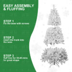Artificial 5ft White Christmas Tree with 498PVC Mixed Branch Tips,Green,Hinged Premium & Foldable Base for Indoor Holiday Decorating - Image 5