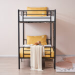 Same Code 12883671 Iron Bed Bunk Bed with Ladder for Kids Twin Size Black - Image 38