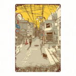 CIFbuy 1pc Japanese Street Scene Metal Sign, 8x12 Inch Iron Plate Wall Art, Durable 2D Flat Indoor Wall Plaque, Cozy Room Decor Accent TikTok, TikTok, Self-pickup Logiopics - Image 8