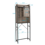 Retro Style MDF With Triamine Iron Frame Sliding Door Three-Layer Rack Bathroom Cabinet - Image 17
