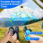 2 In 1 Portable Camping Fan with LED Lantern 8000mAh Battery Powered Tent Fan with Carabiner Digital Display 4 Speeds 4 Timer Settings for Camping Canopy Tents RV - Image 4