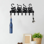 CIFbuy Creepy Black Cats Wall - Mounted Key Holder with 7 Hooks and Adorable Halloween Cat Designs - Ideal Spooky Home Decor.Utility Hooks-CIF BUY(TikTok/temu self-pickup orders) - Image 8