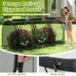 Green 108"x48"x47" Garden Crop Cage with High-Density Nylon Mesh, Plant Protection Tent with Zippered Doors for Vegetables & Flowers - Image 9