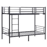 Same Code 12883671 Iron Bed Bunk Bed with Ladder for Kids Twin Size Black - Image 7