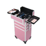 4 in 1 Aluminum Cosmetic Makeup Case Tattoo Box Pink - Image 23