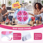14-Slot Customizable Spinning Prize Wheel with Foldable Stand, Rewritable Tabletop Fortune Wheel - Pink - Image 8