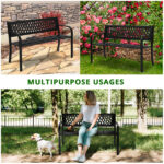 47in PVC Mesh Backrest Iron Bench Black - Image 10