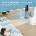 RTW-GR36 US Standard 36 Inch Tower Fan, 110V 45W, Black Plastic Body with Copper Motor, Touch & Remote Control, 3 Speeds, 3 Modes, Oscillating, 9H Timer, Household Fan - Image 6