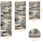 Three-piece kitchen rug set, non-slip and washable, abstract pattern kitchen hallway rug, soft and comfortable, suitable for sinks, floors, entrances, hallways and bathrooms. - Image 3