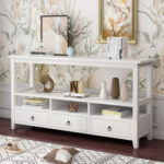Single Drawer Double Door Storage Cabinet White - Image 18