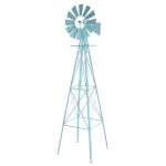 8FT Weather Resistant Yard Garden Windmill Blue - Image 6