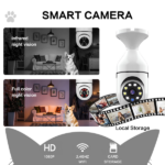Light Bulb Security Camera Outdoor 2packs HD Wireless 5GHz/2.4GHz WiFi Home IP Cameras E27 360 Degree Panoramic,Motion Detection and Alarm,Two-Way Audio,Night Vision - Image 2