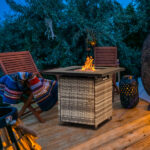 28-Inch Fire Table 50000 BTU Gas Firepit with Volcanic Stone Black - Image 14