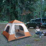 240*240*150cm Spring Quick Opening Four-Person Family Tent Camping Tent Brown - Image 9