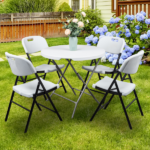 4pcs 47*54*84cm Garden Plastic Folding Chair White - Image 26