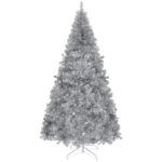 8 FT Pre-lit Artificial Christmas Tree, Hinged Xmas Pine Tree with 1350 Branch Tips, 500 Lights and Remote Control for Holiday Party Office Home, Silver - Image 10