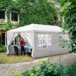 10'x20' Outdoor Party Tent with 6 Removable Sidewalls, Waterproof Canopy Patio Wedding Gazebo, White - Image 12