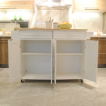 Kitchen Island & Kitchen Cart, Mobile Kitchen Island, Rubber Wood Top, Big & Adjustable Shelf Inside Cabinet for Different Utensils, Luxury Design Fits Party at Different Site. - Image 2
