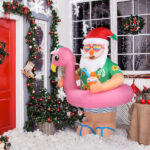 5.9 FT Lighted Christmas Inflatable Decoration, Inflatable Hawaii Santa Claus Outdoor Decoration, Funny Blow Up Yard Decorations with Built-in LED Lights for Holiday Party Front Yard Lawn Garden Decor - Image 12