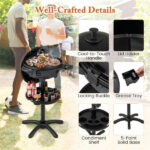 Black 1200W Electric BBQ Grill with Double-Zone Cooking, 2-in-1 Freestanding & Countertop Grill for 6-10 People - Image 7