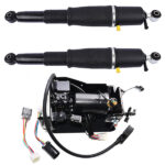 Pair Rear Air Suspension Shocks + Compressor Pump for Cadillac Escalade Chevrolet Avalanche Suburban 1500 Tahoe GMC Yukon 2001-2013 25979391 19300046 19299545 - Image 3