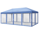 Same Code 24768999 10x20 ft Blue Pop Up Canopy Tent, Instant Folding Shelter with 6 Mesh Panels, 2 Doors & 4 Mesh Windows, 28/22mm Powder Coated Iron Legs, 10x20mm Reinforced Crossbar, 210D Oxford Fabric Outdoor Foldable Canopy with Carry Bag, Without Sandbags - Image 17