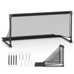 47" Portable Folding Soccer Goal (Size M, Black) - Heavy-Duty Metal Frame, Tear-Resistant PE Net