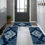 Three-piece kitchen rug set, non-slip and washable, abstract pattern kitchen hallway rug, soft and comfortable, suitable for sinks, floors, entrances, hallways and bathrooms. - Image 9