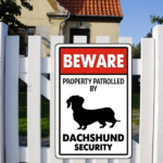 CIFbuy Metal Beware of Dachshund Patrol Property Sign Aluminum Safety Sign Road Tin Sign for Outdoor Cafe Bar Club 8x12 Inches (TikTok, temu pick-up service) - Image 4