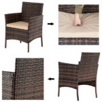 2pcs Arm Chairs 1pc Love Seat & Tempered Glass Coffee Table Rattan Sofa Set Brown Gradient SAME AS 45313116 - Image 3