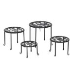 4 Plant Shelves with 4-1 Round Pattern in Black Baking Paint (Yh-Cj009) - Image 18