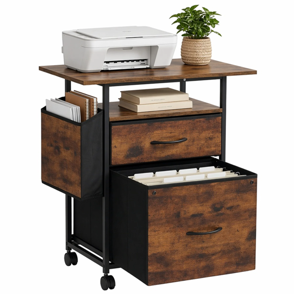 44af1464-8f1b-466b-8ef7-b23b87dcef58.png File Cabinets, Storage Cabinets for Hanging Files Letter/Legal/F4/A4 Size, Rust - Image 1