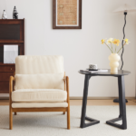 Low Arm Accent Chair - Off-White Corduroy Upholstered Indoor Lounge Chair, Compact Single Seater with Sturdy Frame (330LBS Weight Capacity) - Image 14