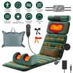 Full Body Electric Massage Mat with Detachable Neck & Foot Kneading Units, Inflatable Lumbar Pillow Heating Function 10 Vibration Points Multi Modes Timer Anti-Slip Base Foldable with Storage Bag - Image 15